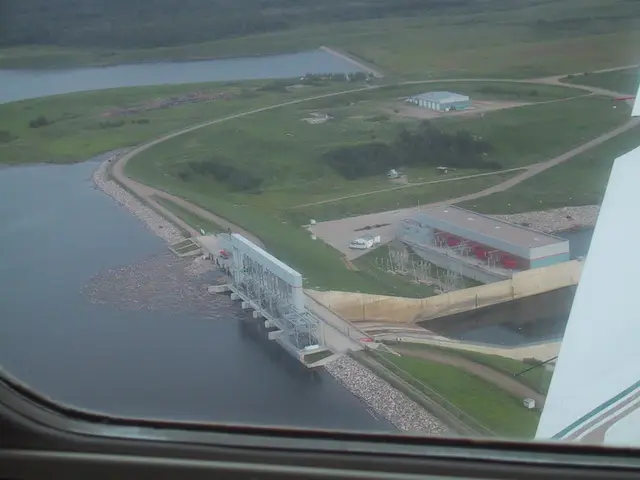 Nipawin Hydroelectric Station and dam from the air